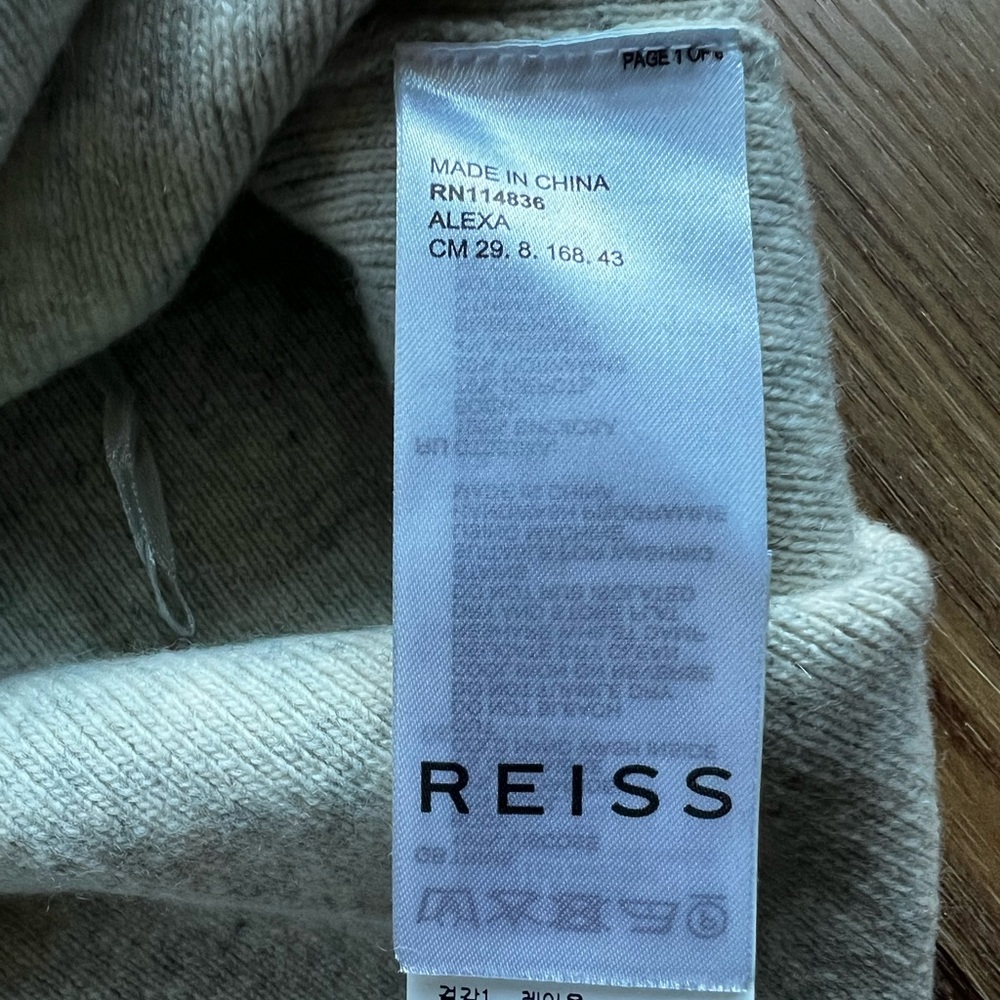 Reiss Alexa Cashmere Wool Blend Sweater Dress Grey Cream Marled Size Small - Picture 7 of 16
